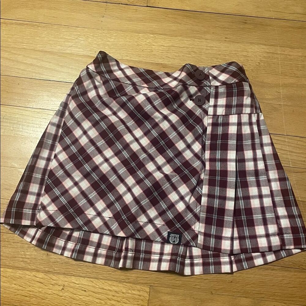 Justice pink Plaid Mini Skirt skort medium